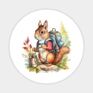 Watercolor Adventure Squirrel #8 Magnet